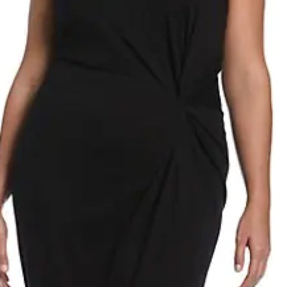Plus Twist-Knot Ponte Midi Dress - Picture 1 of 4
